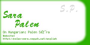 sara palen business card
